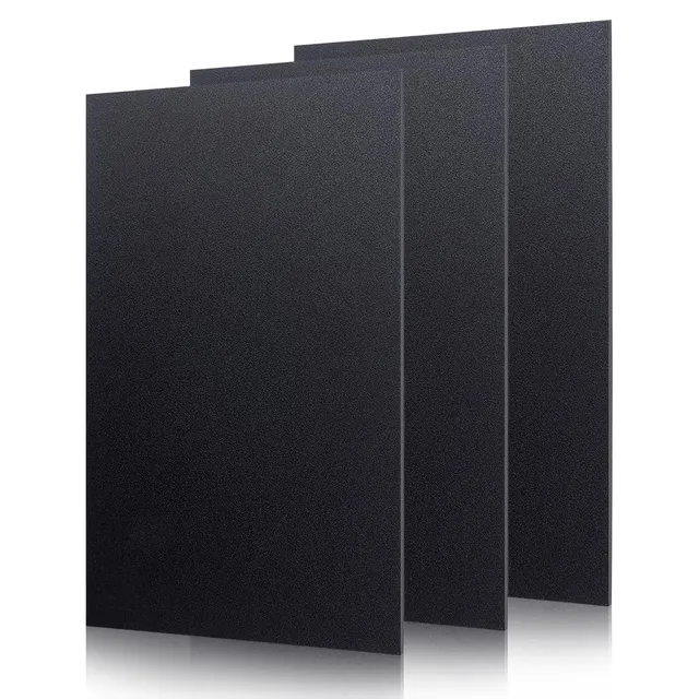 BENECREAT ABS feuilles plastique noires 30x20cm 3mm lot 3