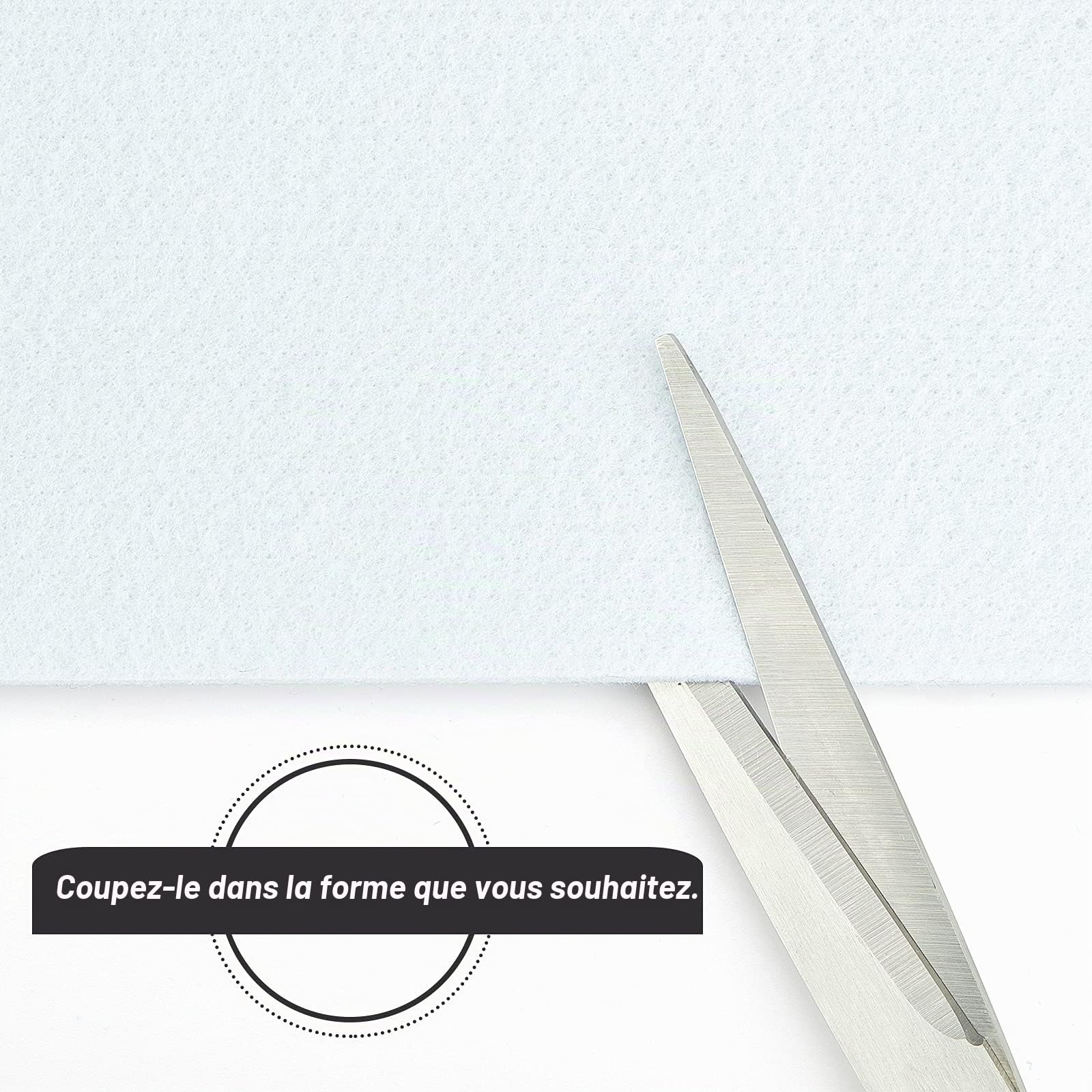 BENECREAT tissu feutre blanc 6 m x 14 cm 3 mm