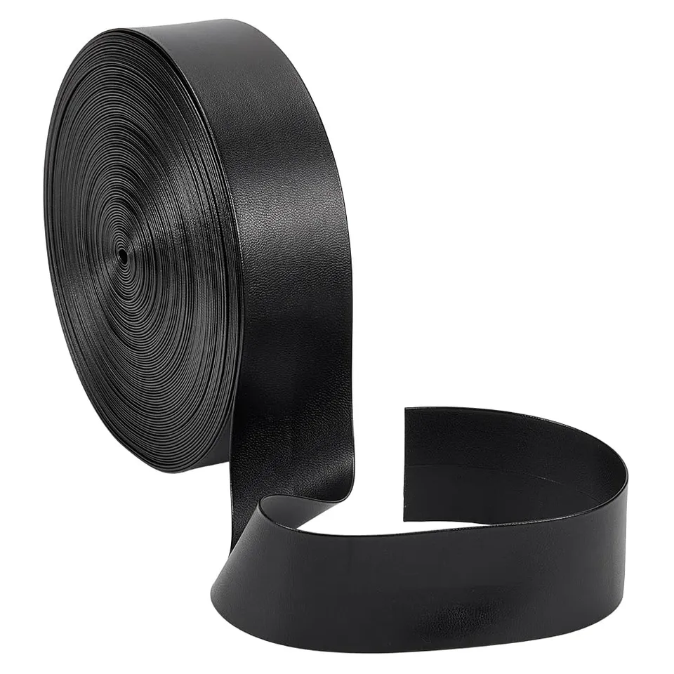 BENECREAT biais simili cuir noir 38mm 19,66m couture
