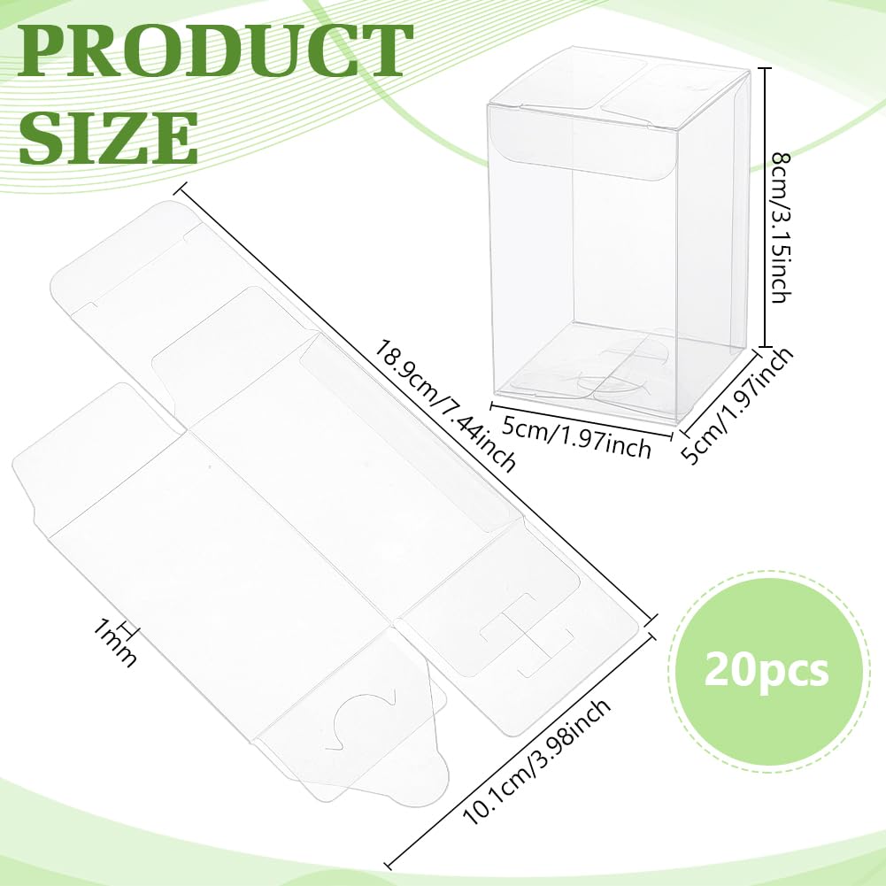 BENECREAT coffret cadeau boîte transparente 5x5x8 cm 20 pcs