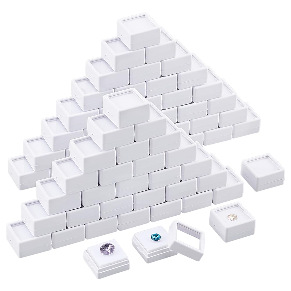 BENECREAT Boîte Gemme Noire 29,5mm Plastique 70 Pièces Carrée
