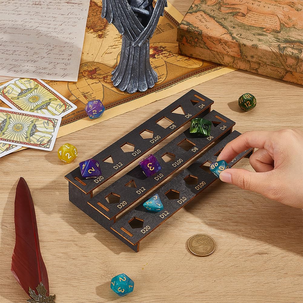 BENECREAT porte-dés bois noir 3 niveaux 188mm D&D