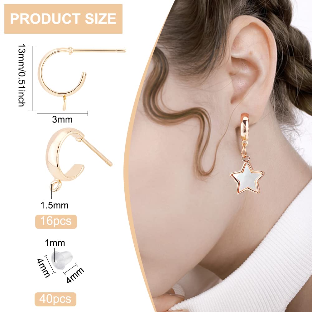 BENECREAT crochets oreilles anneau doré 16 + 40 pcs