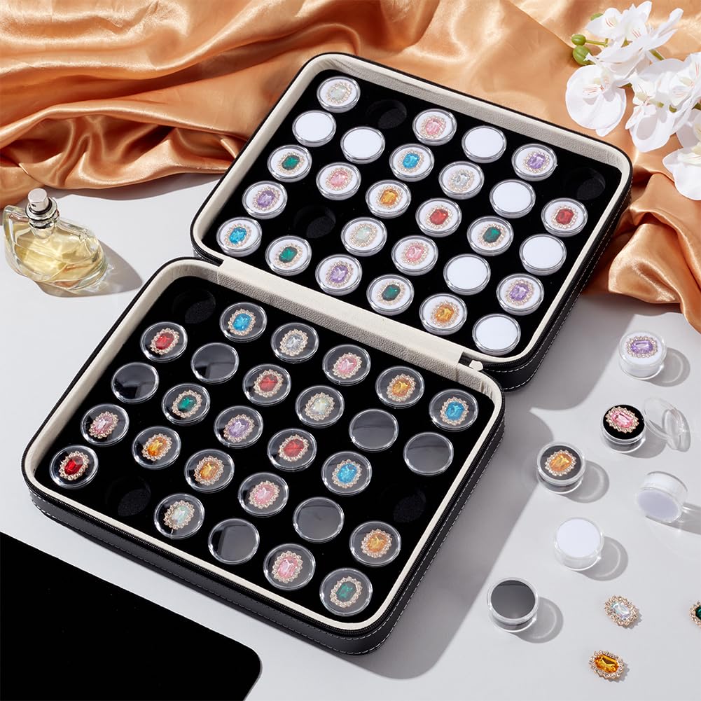 BENECREAT Diamant boîte bijoux ronde 60 pcs verre