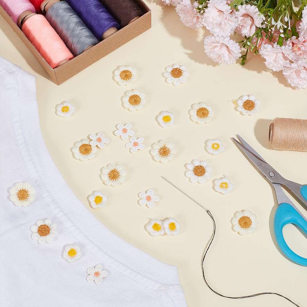 BENECREAT Patchs Marguerites Broderie x100 11,5-20mm 5 Tailles
