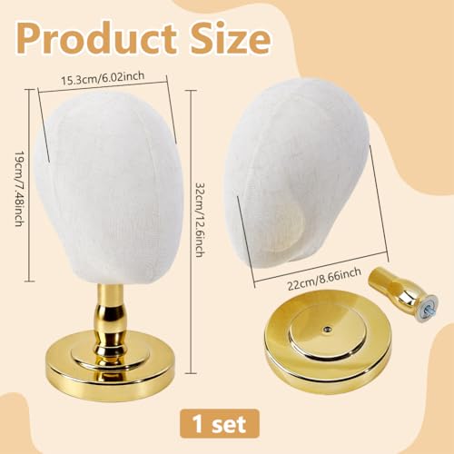 BENECREAT Support perruque doré tête mannequin 32cm