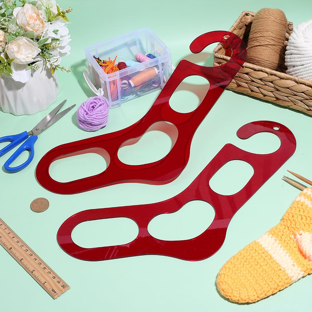 BENECREAT Forme Chaussettes Acrylique Rouge 2pcs 22cm Bloqueur