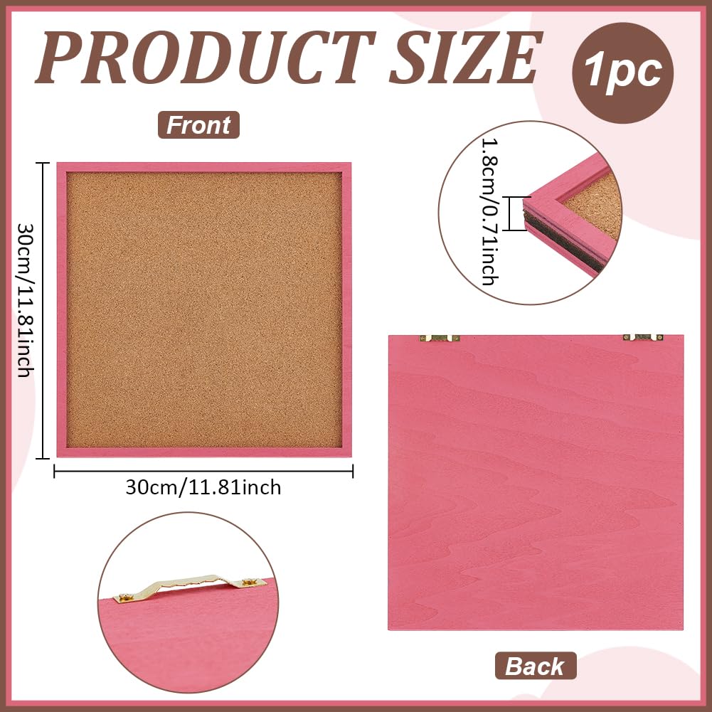 BENECREAT Tableau Liège Rose 30x30cm Cadre Bois Bureau