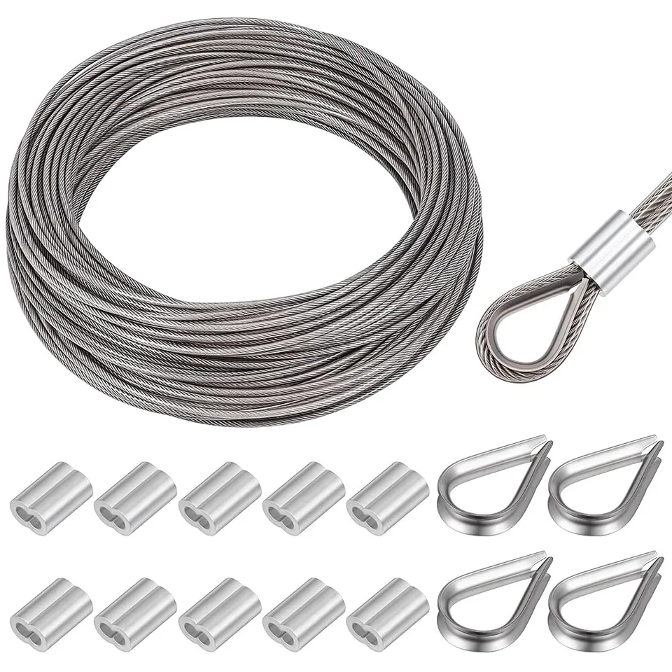 BENECREAT câble acier inox 3,5mm 50m guirlande extérieur