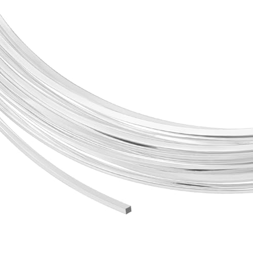 BENECREAT Fil Laiton Argenté Carré 1 mm 5 m Bijouterie