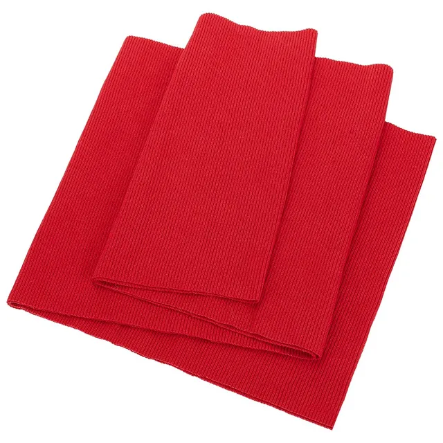 BENECREAT Tissu Bord Côte Rouge 22x63cm Élastique Couture