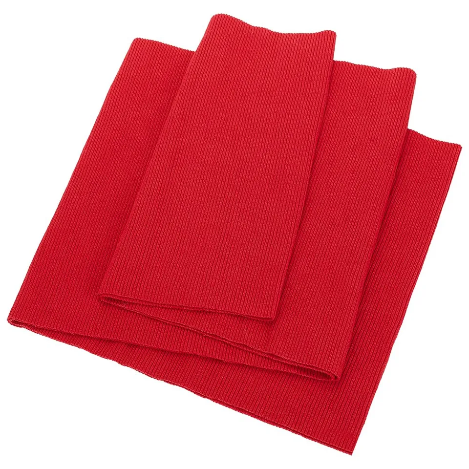 BENECREAT Tissu Bord Côte Rouge 22x63cm Élastique Couture