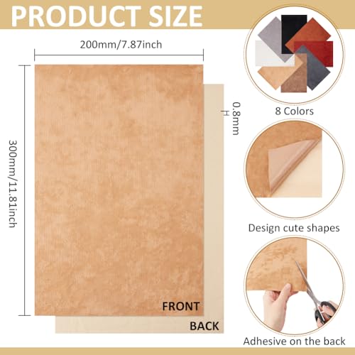 BENECREAT patch velours adhésif 20x30cm 8 pcs réparation