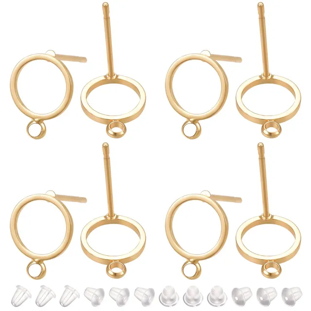 Benecreat Clous Oreille Laiton Doré 12,5mm Lot 20