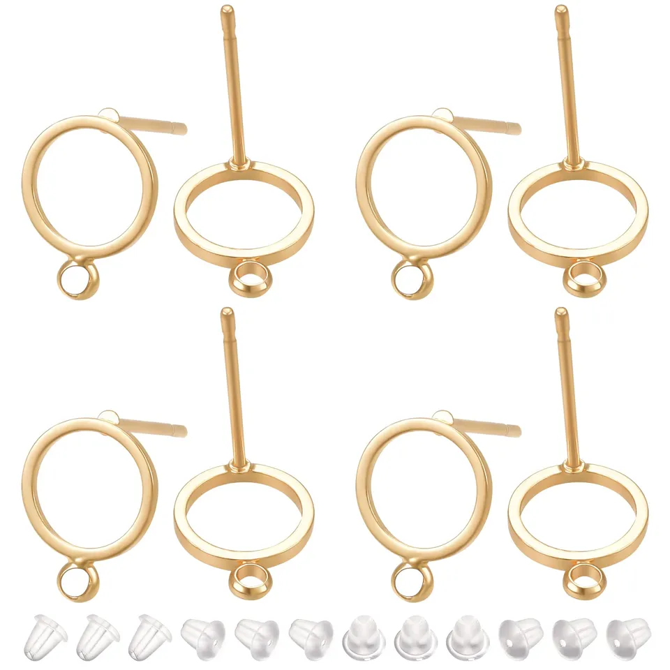 Benecreat Clous Oreille Laiton Doré 12,5mm Lot 20