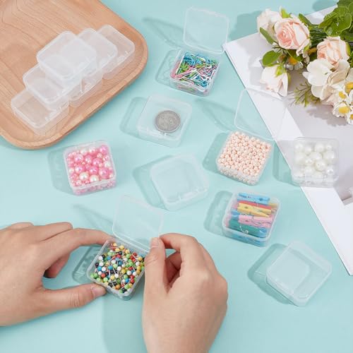 BENECREAT Mini Boîtes Perles Plastique Transparent 70pcs 4,5cm