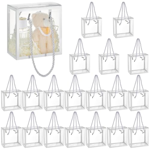 BENECREAT Boîtes Cadeau PVC Transparentes Argentées x20