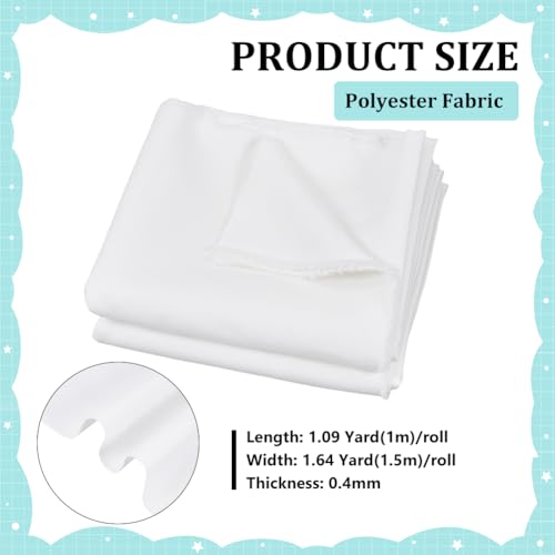 BENECREAT tissu polyester élastique blanc 1m x 150cm