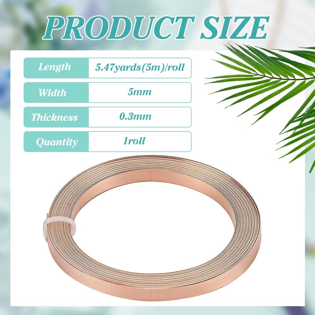 BENECREAT Fil bordure cuivre doré 5mm 5m pour cabochon