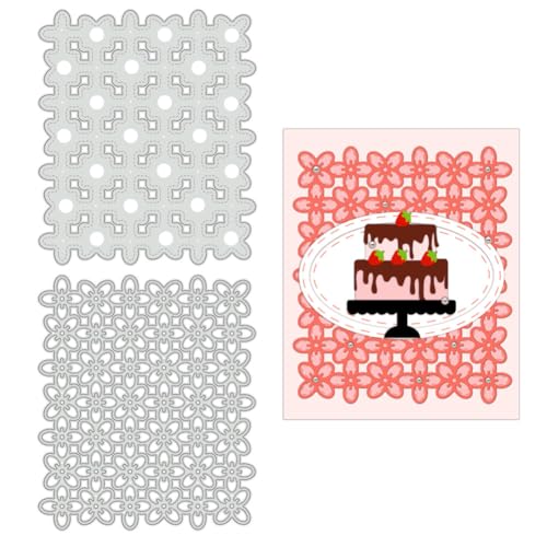 BENECREAT Fond Fleur dies de découpe lot de 2 acier 13,7x11,7 cm