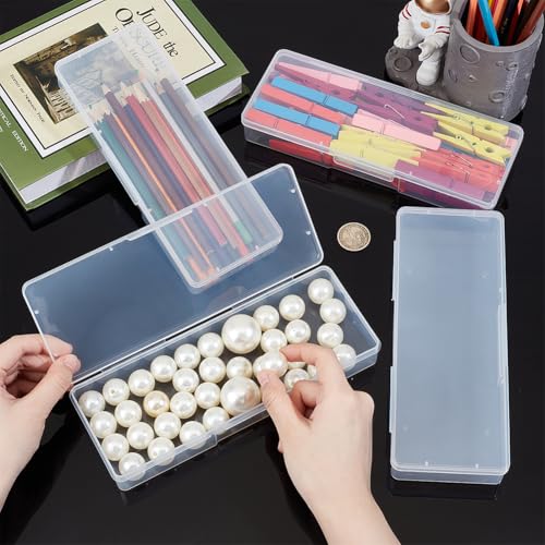 BENECREAT boîtes rangement plastique transparent 22 cm lot 4