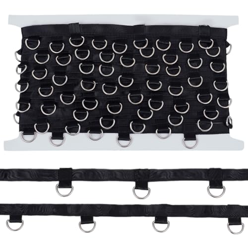 BENECREAT Ruban à Œillets Noir 22 mm x 7,3 m Polyester