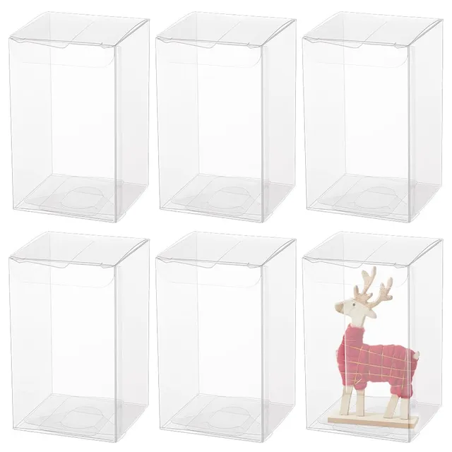 BENECREAT boîtes cube PVC transparent 6x6x10 cm 30 pcs