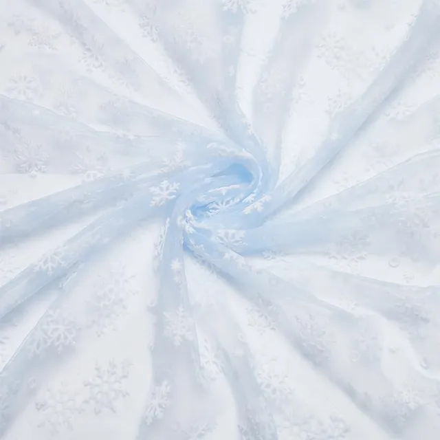 BENECREAT Tulle Flocon de Neige Bleu Clair 100x176 cm