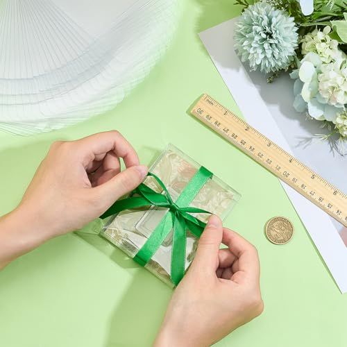 BENECREAT boîte cadeau transparente PVC 18x10x2,5 cm lot de 30
