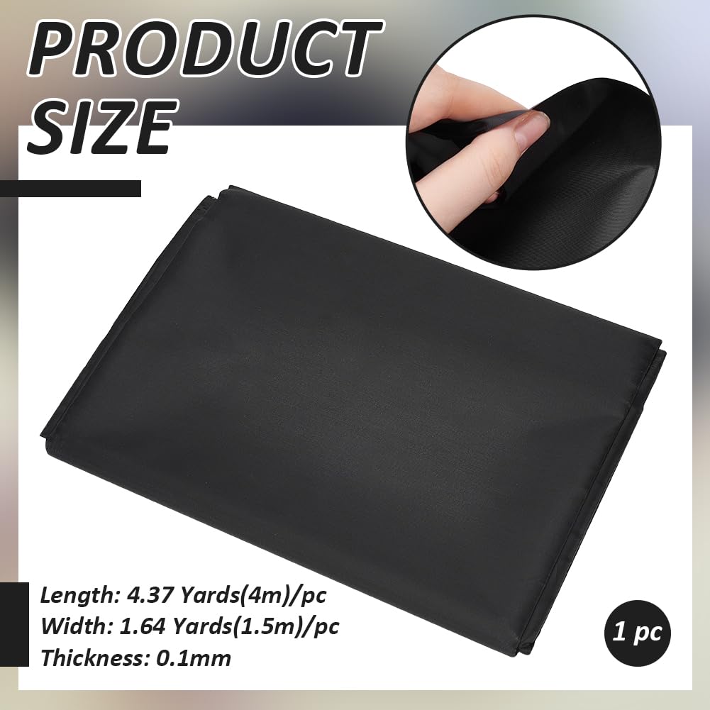 BENECREAT Tissu Polyester Imperméable Noir 1,5m x 4m