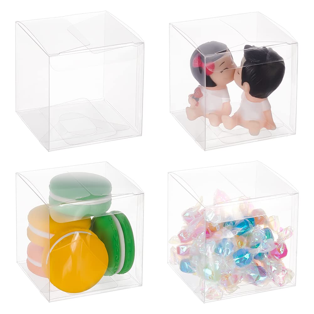 BENECREAT Boîte PVC Transparente 7x7x16cm Lot de 20 Mariage