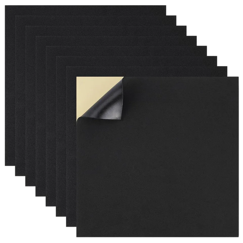 BENECREAT Feuilles Mousse EVA Adhésive Noire 30cm 3mm 8 pcs