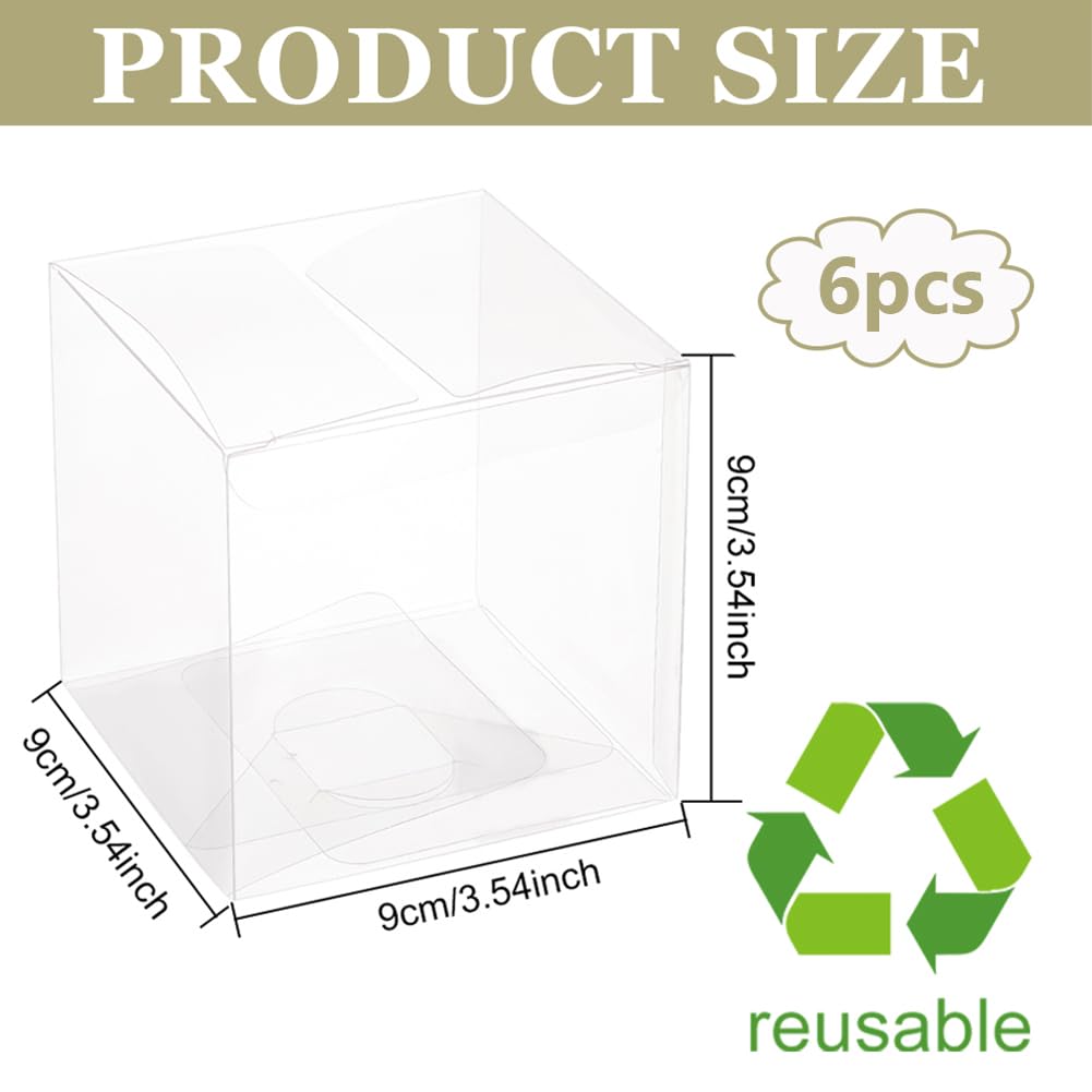 Benecreat Boîte Cadeau Transparente 9x9x9cm Lot 6 PET