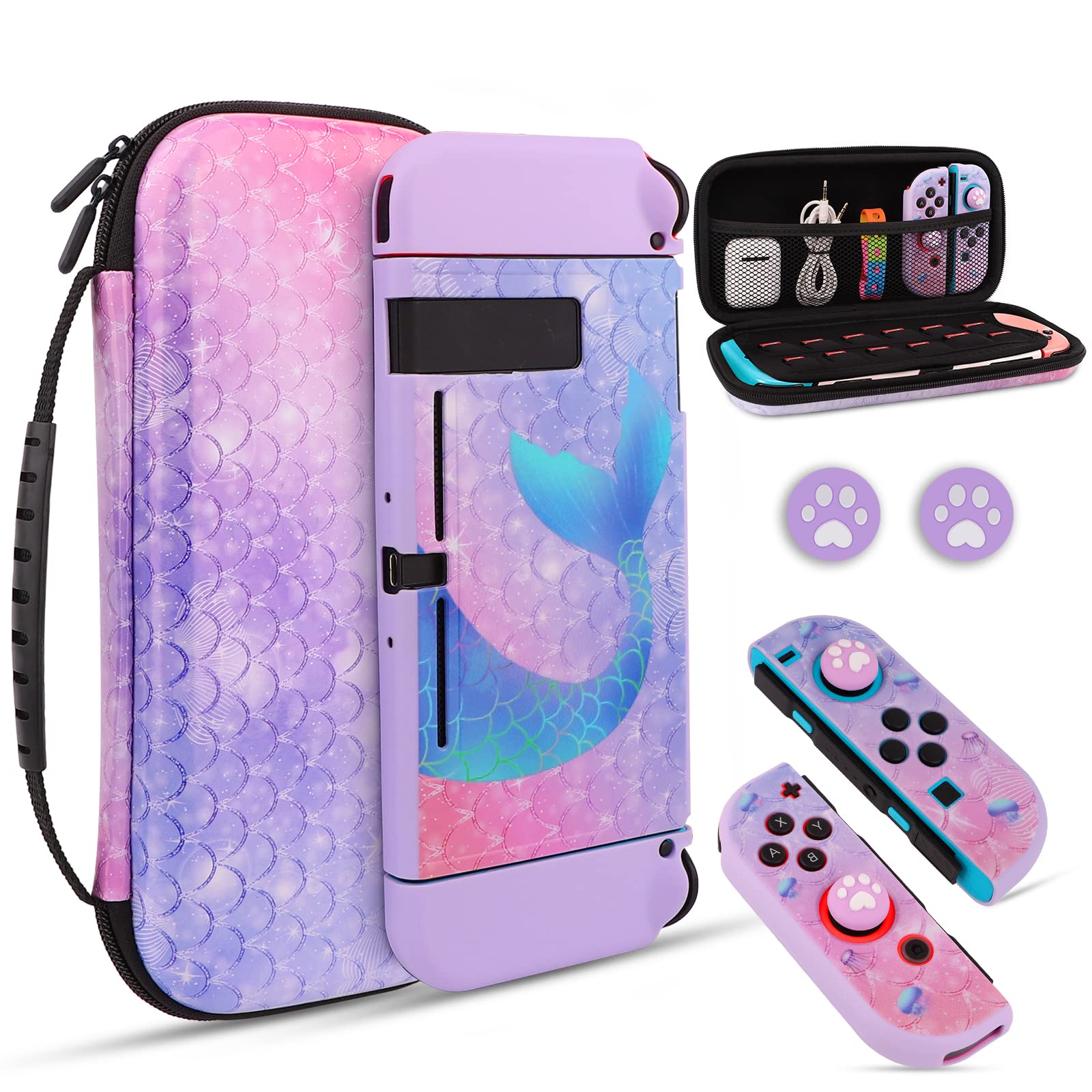 JYPS Licorne housse Nintendo Switch rigide rose coque TPU