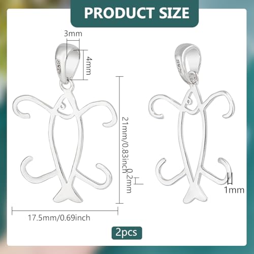 BENECREAT base pendentif poisson argent 925 lot 2