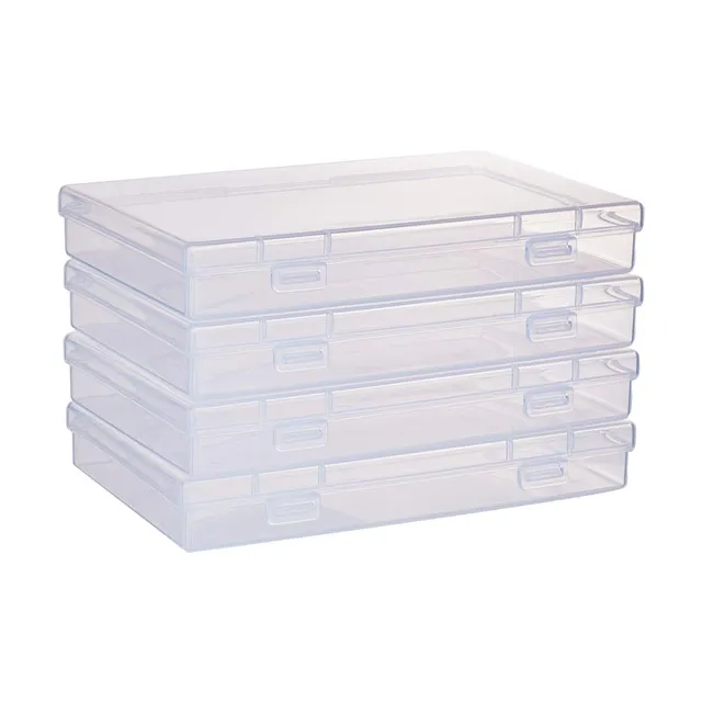 BENECREAT Boîte Rangement Plastique 17x10,5cm Transparente x4