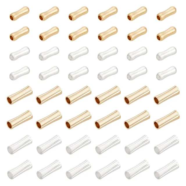 BENECREAT Tubes perles espaceur laiton 48 pcs doré argenté