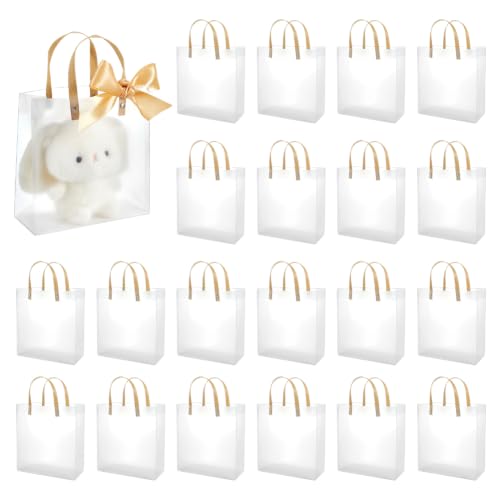 BENECREAT Sacs Cadeau Transparents 20x20x8 cm 12 Pcs