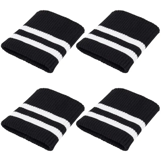 BENECREAT Poignets Côtelés Jersey Noir Blanc 2 Paires