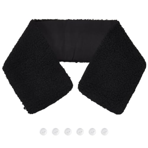 BENECREAT col détachable fausse fourrure noir 2 pcs