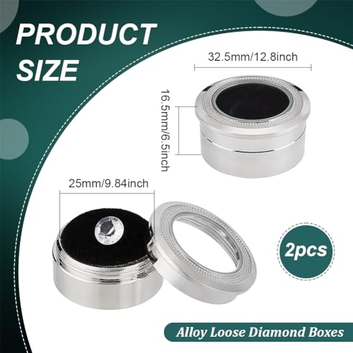 BENECREAT Boîtes Cadeaux Bijoux Fenêtre Verre 3,2x1,6 cm 2 Pcs