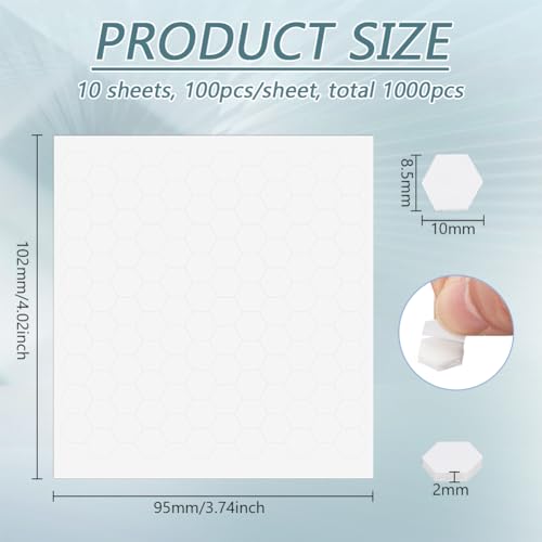 BENECREAT Pastilles mousse 3D adhésives 1000 pcs 10x8,5 mm
