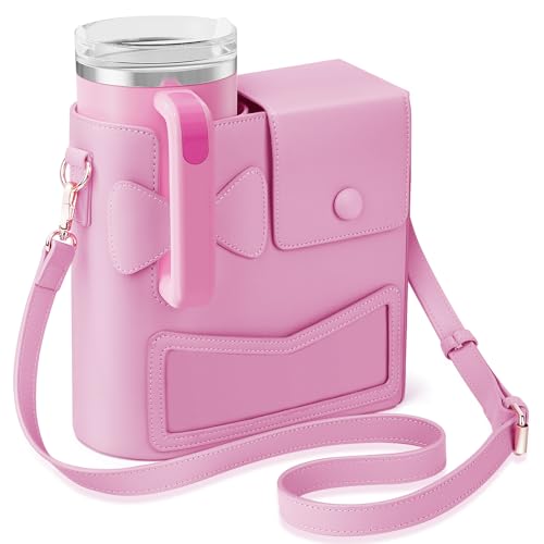 JYPS Stanley Cup 40oz sac porte-gourde rose bandoulière