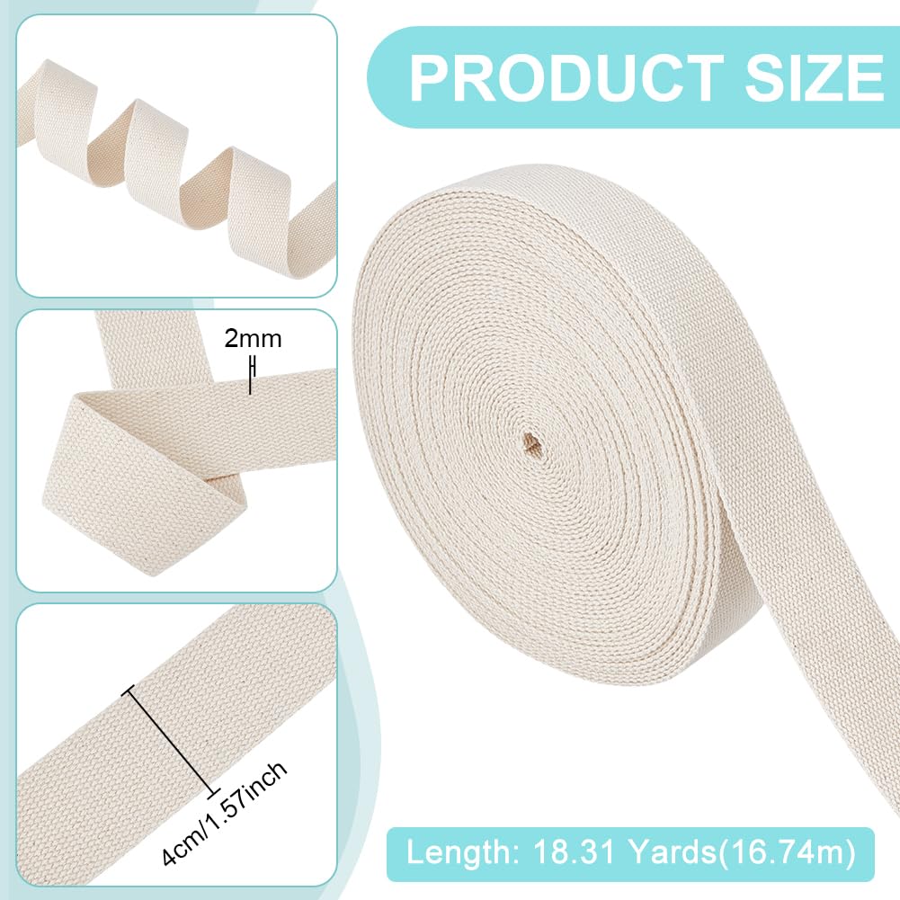 BENECREAT ruban sangle coton beige 40mm x16,74m chevrons
