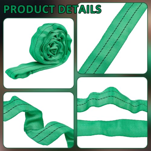BENECREAT Sangle Levage Ronde 2m Verte Polyester 4pcs
