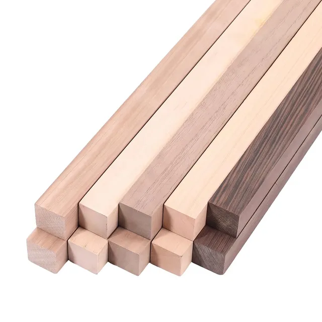 BENECREAT tasseaux bois exotique 300mm x10 5 couleurs