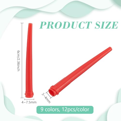 BENECREAT Embouts Coniques Colle Plastique 108 Pièces 9 Couleurs