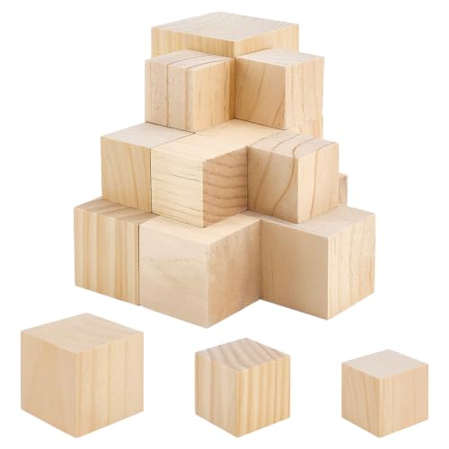 BENECREAT Cubes Bois Pin Brut 16pcs 70/50/40mm à peindre