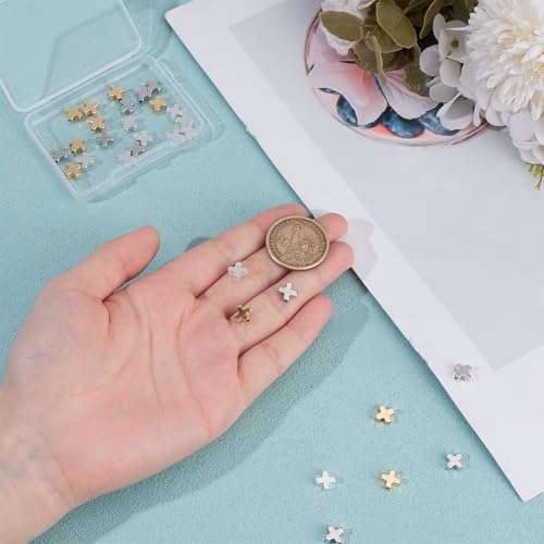 BENECREAT perles intercalaires croisées métal x30 doré