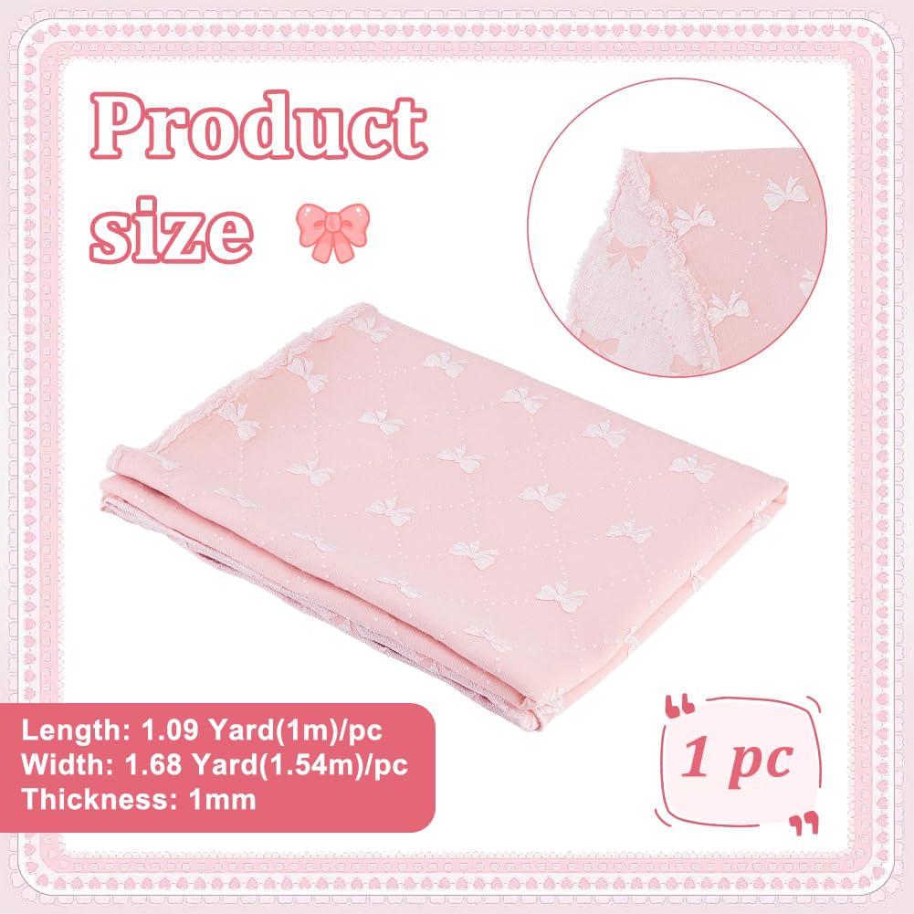 BENECREAT Tissu Jacquard Rose 1m x 154cm Nœuds Polyester